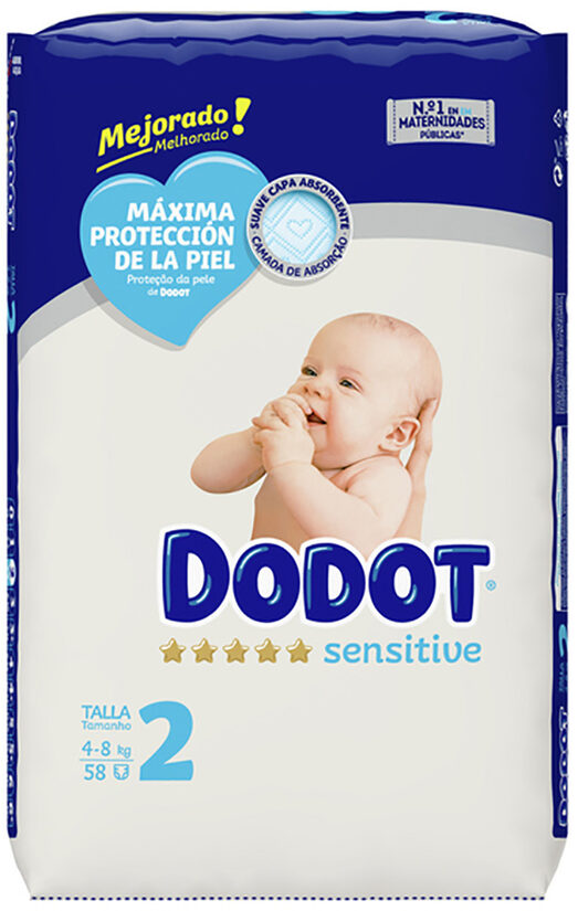 Dodot pañal sensitive talla 2 4-8 kg 58 ud